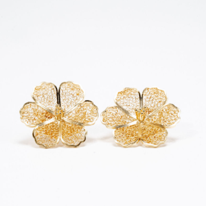 Gold-Plated Silver Flower Earrings