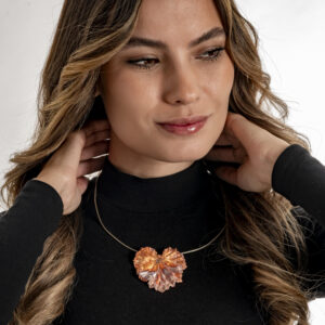 Geranium pendant in copper