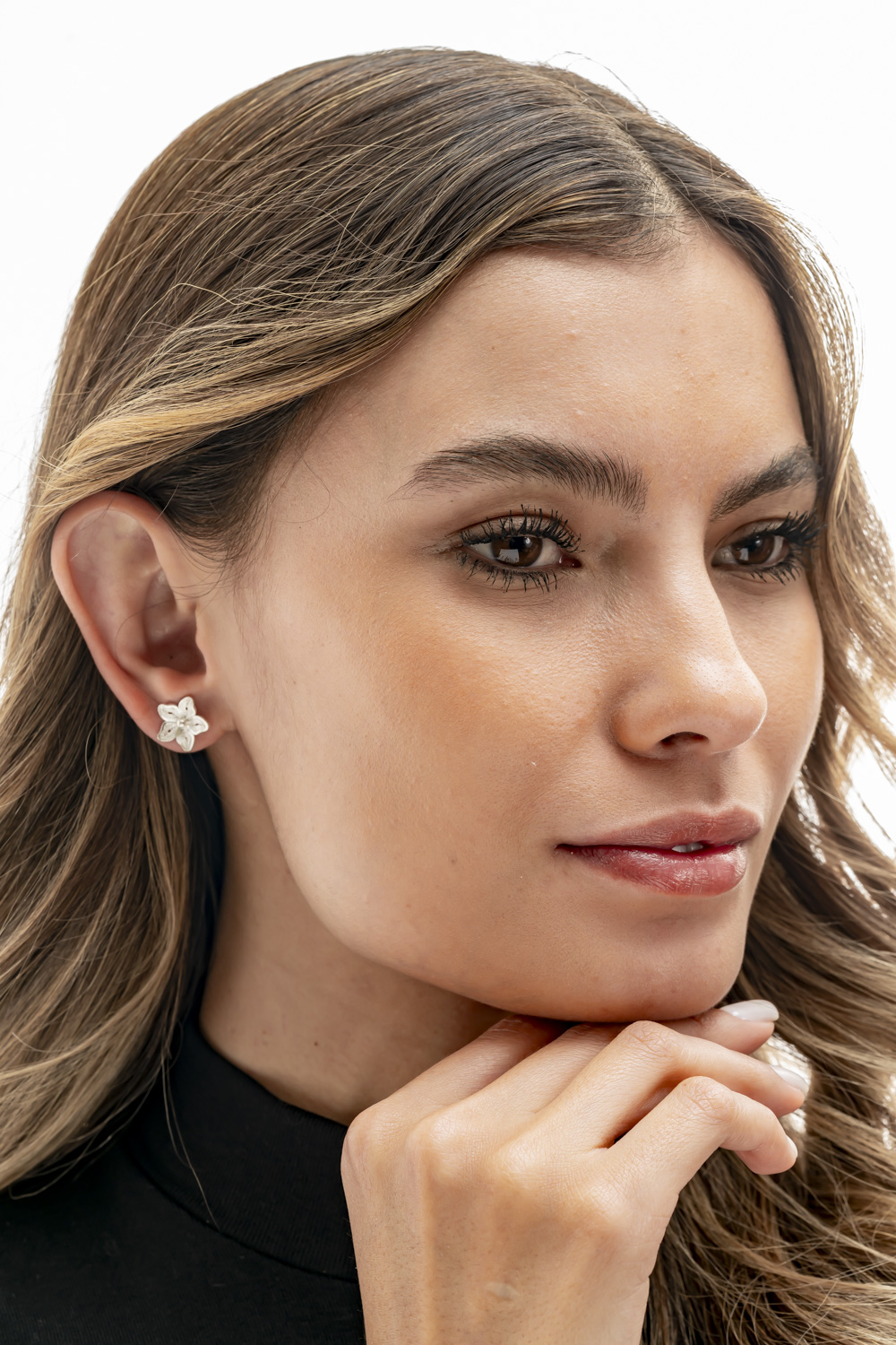 Silver Mini Flower Earrings