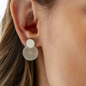 Silver Dual-Function Circular Earrings