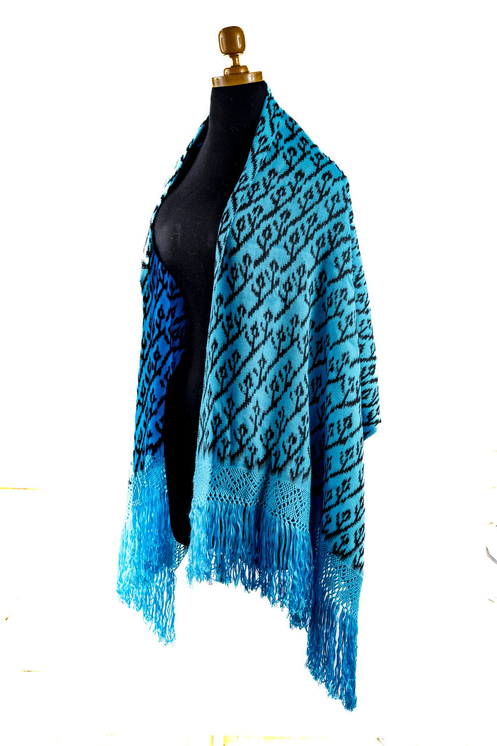 Mercerized Cotton Blue Rose Shawl
