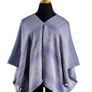 Blue Cotton Poncho Blouse