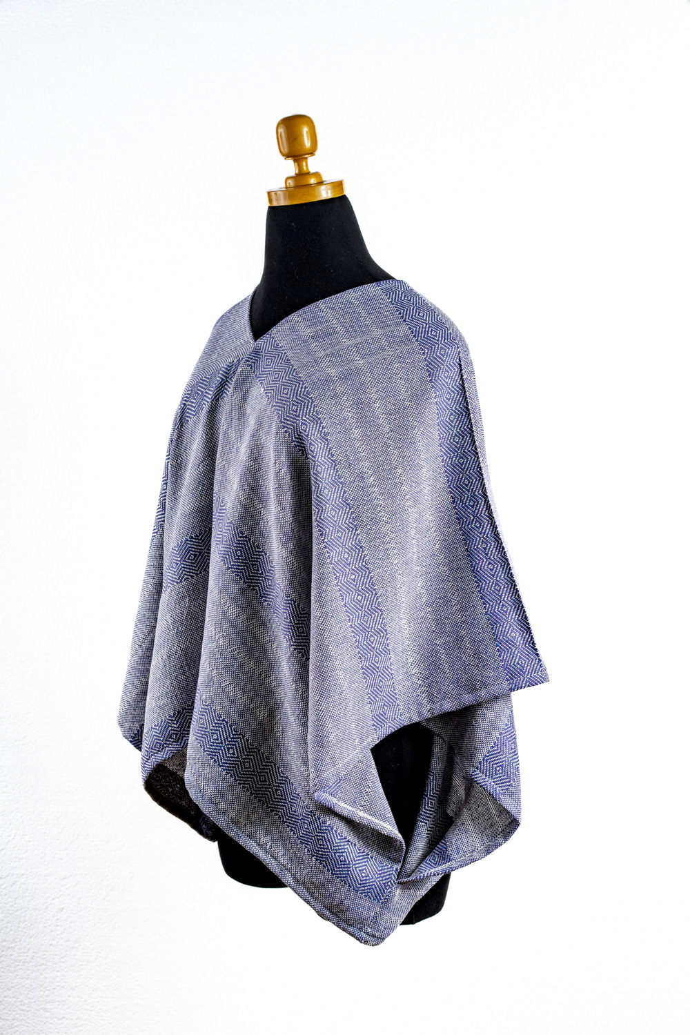 Blue Cotton Poncho Blouse - Image 2