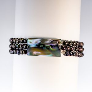 Abalone and Black Pearl Bracelet