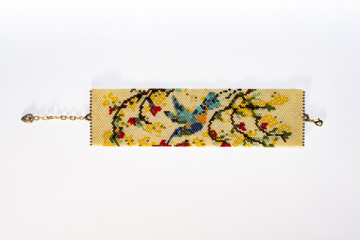 Hummingbird bracelet made with Miyuki Delica beads