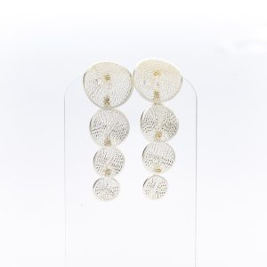 Silver Cascade Circle Earrings