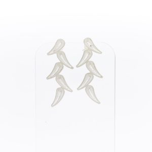 Aretes hojas de plata