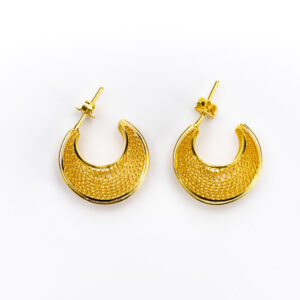 Gold-Plated Silver Crescent Moon Earrings with Butterfly Backing