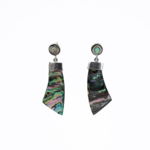 Long Abalone and Silver Earrings